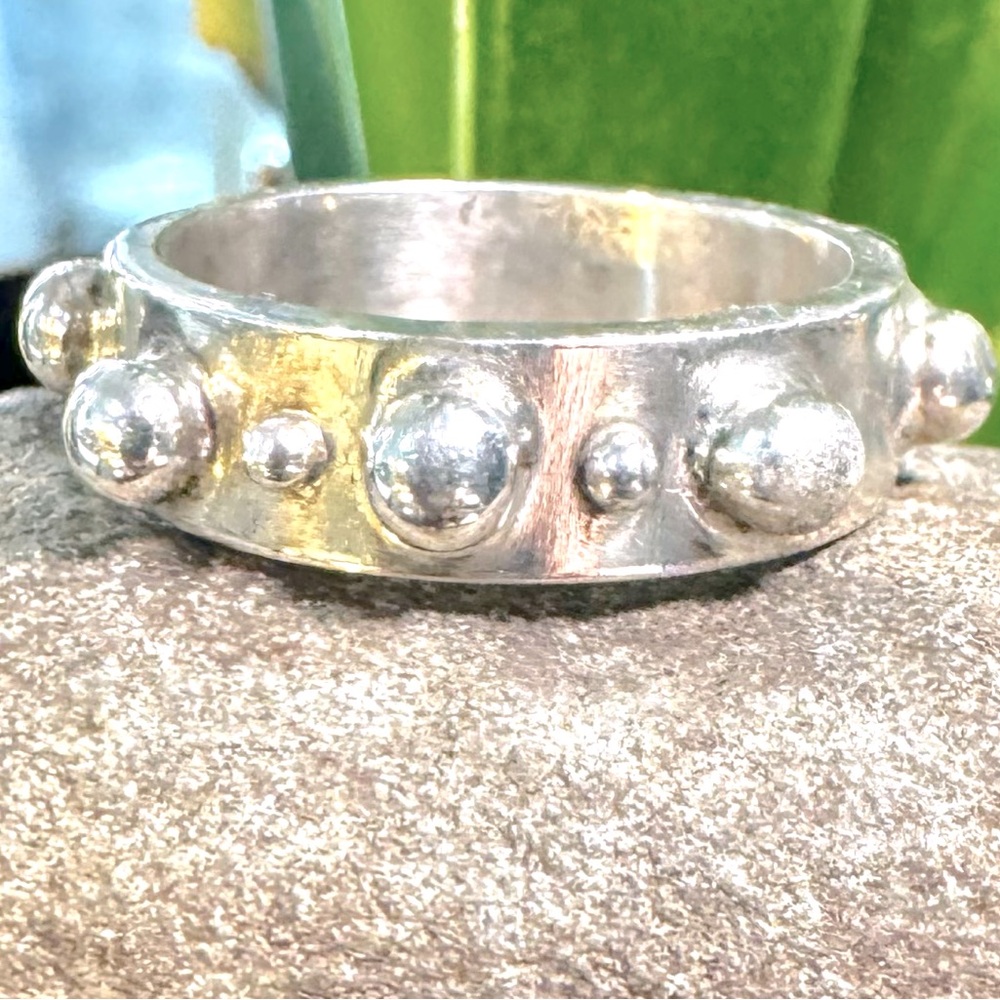 Sterling Artisan  Beaded Women's Ring